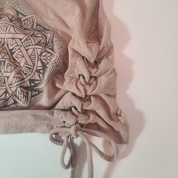 Kendall + Kylie Boho Side-Lace Crop Tank – Mandala Print – Size Small - Picture 6 of 11